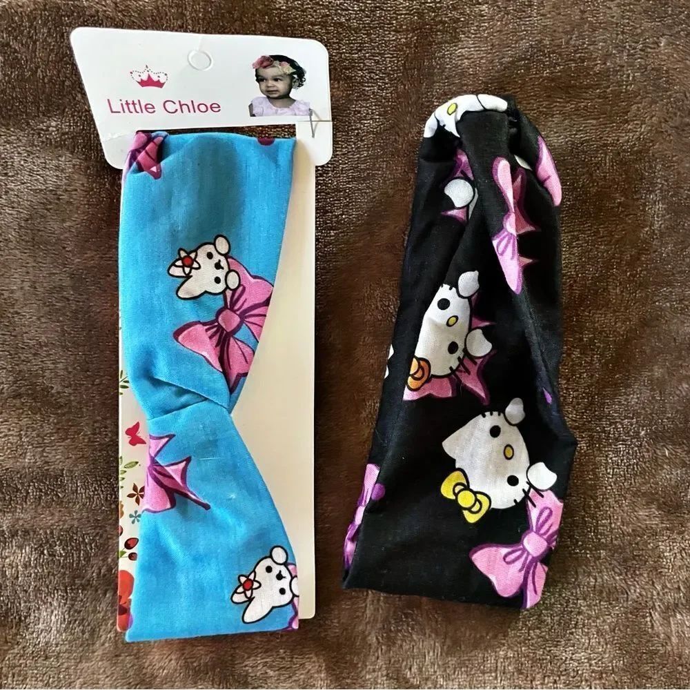 Little Girls Headband Set KittyâRabbit Bows Cute Kawaii